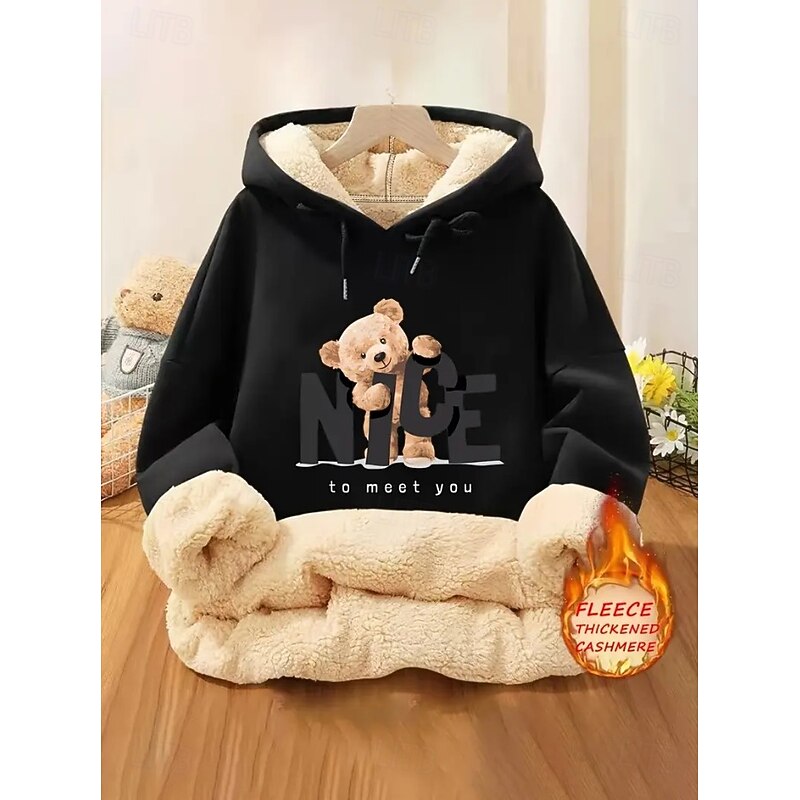 Women's Pullover Hoodie Sweatshirt Animal Casual Long Sleeve Hooded Regular Tops Street Dailywear Print Black Pink Red Green Light Grey Fall Winter