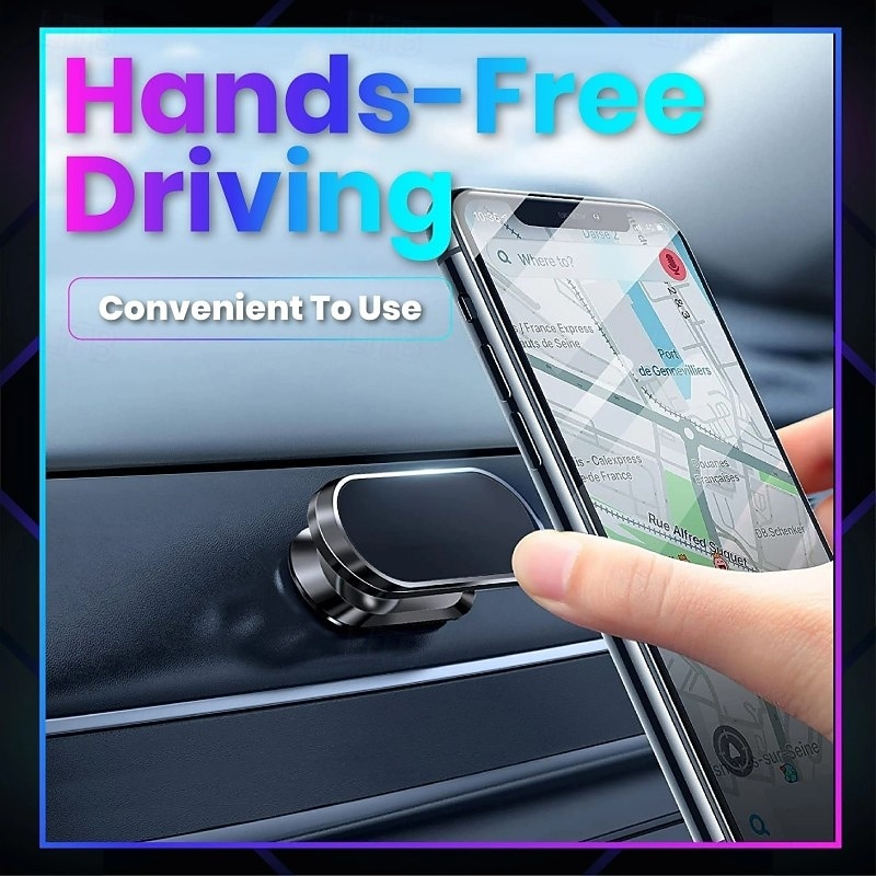 Ultra Magnetic Flex Car Phone Holder Strong Vacuum Suction Adjustable Dashboard Mount Foldable Magnetic Cellphone Holder For Cars Universal GPS Navigation Stand