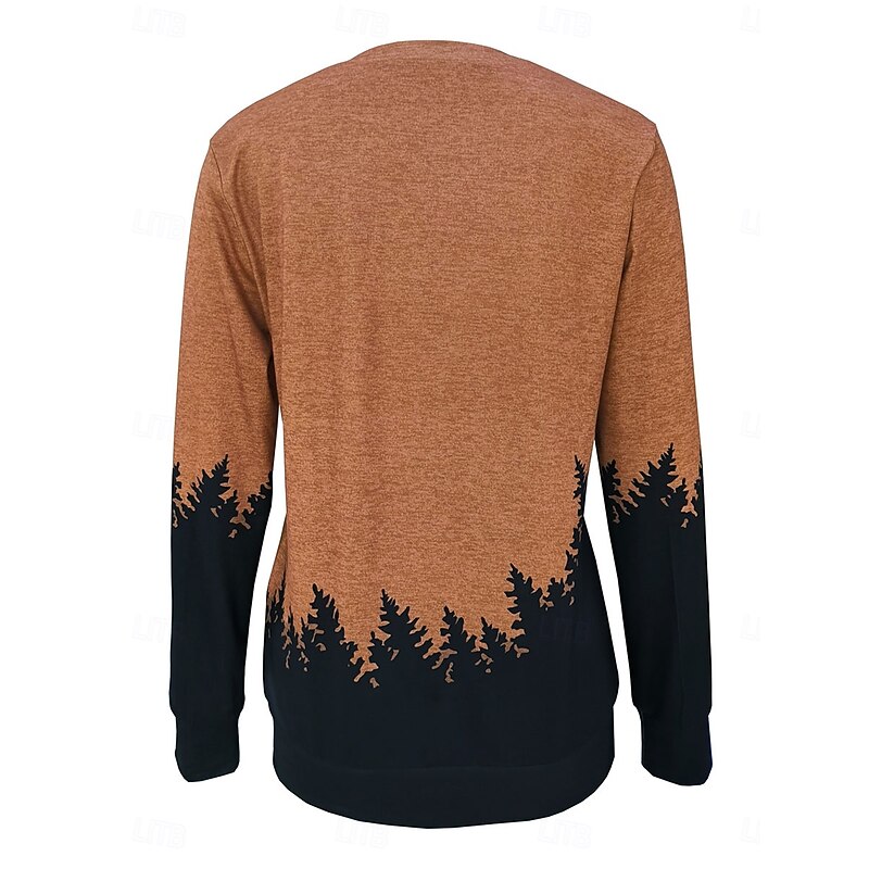 Women's Pullover Sweatshirt Graphic Animal Casual Long Sleeve Crew Neck Regular Tops Street Casual Holiday Print White Pink Blue Brown Green Spring Fall Winter3