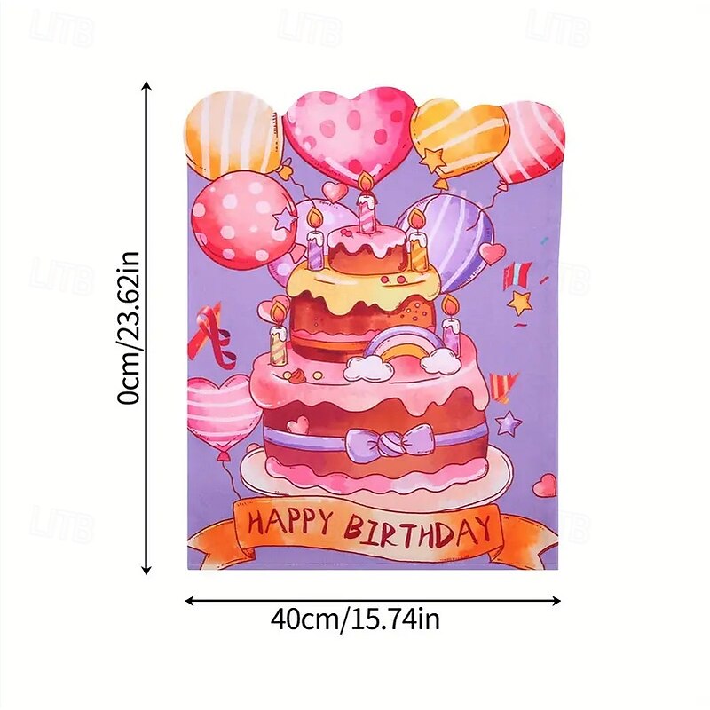 Kids Birthday Chair Covers - Stretch One-Piece Decorative Slipcovers for Party Chairs, Hotel or Event Props, Fun & Festive Table and Chair Set Decor3