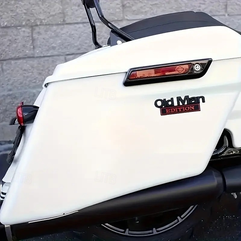 2pcs Old Man Edition Car Emblem Badge – Funny 3D ABS Replacement Fender Decal for Cars, Trucks, SUVs – Cool Elder Style Motorcycle Mudguard Stickers, Durable Door Trim Decoration3