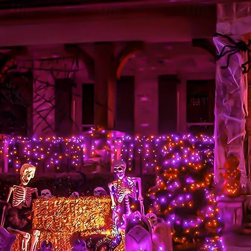 10 Pcs 5M/16.4FT 50LED Beads Fairy String Lights Halloween Christmas Wedding Valentine's Day Party Indoor and Outdoor Atmosphere Decoration Light String AAA Battery Box Timer Function3