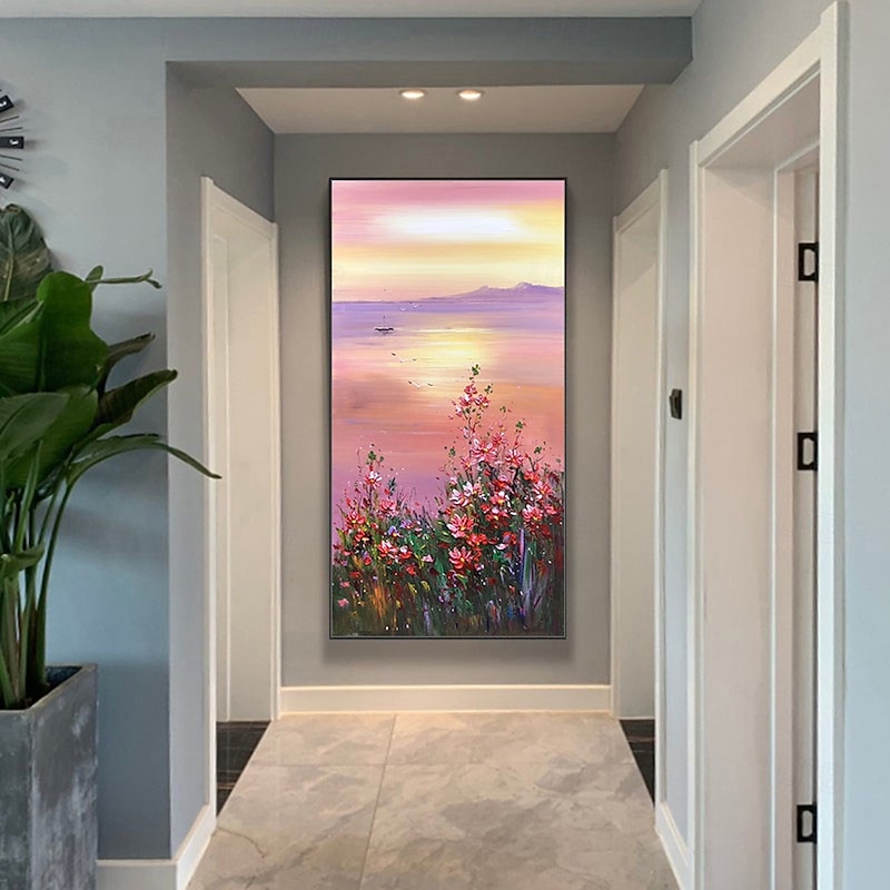 Mintura Handmade Textured Flower Landscape Oil Paintings On Canvas Wall Art Decoration Modern Abstract Picture For Home Decor Rolled Frameless Unstretched Painting3