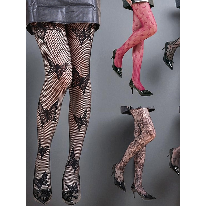 Women's Halloween Patterned Fishnet Tights - Black Sheer Pantyhose with Spider Web, Skull and Gothic Designs, Sexy Costume Hosiery for Witches, Vampires and Spooky Party Outfits3