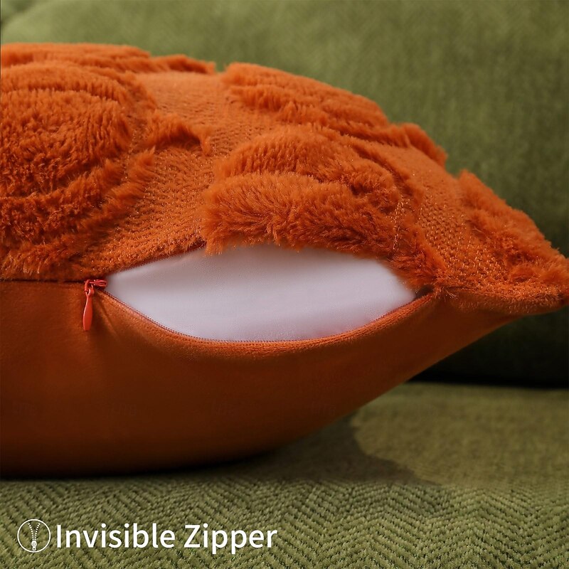 Fall Throw Pillow Cover 18 x 18 Inch Pumpkin Cushion Cover for Thanksgiving and Halloween Decoration, Rust Beige and White, Sofa Bed Decor4