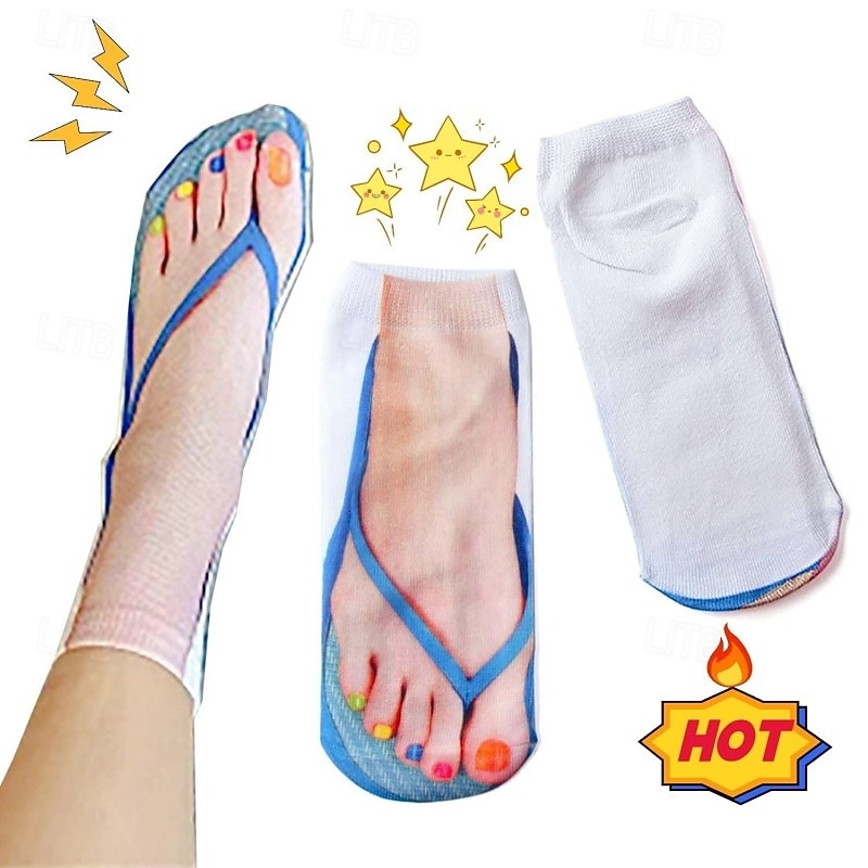 Funny And Weird Socks For Men And Women Featuring 3d Flip Flop Designs Quirky Printed Socks Perfect For Gifts Novelty Wear And Direct Factory Wholesale Trendy Socks