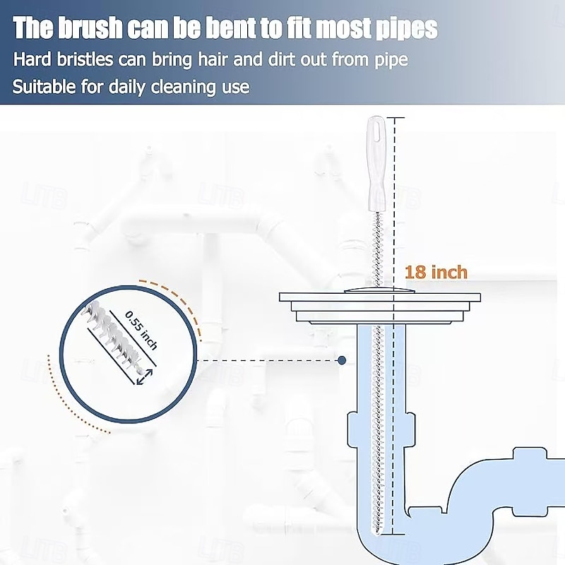 9PCS Kitchen Sink and Drain Cleaning Hooks, Household Hair and Clog Removers for Sink, Toilet, and Pipe, Manual Drain Unclogging Tool Set3