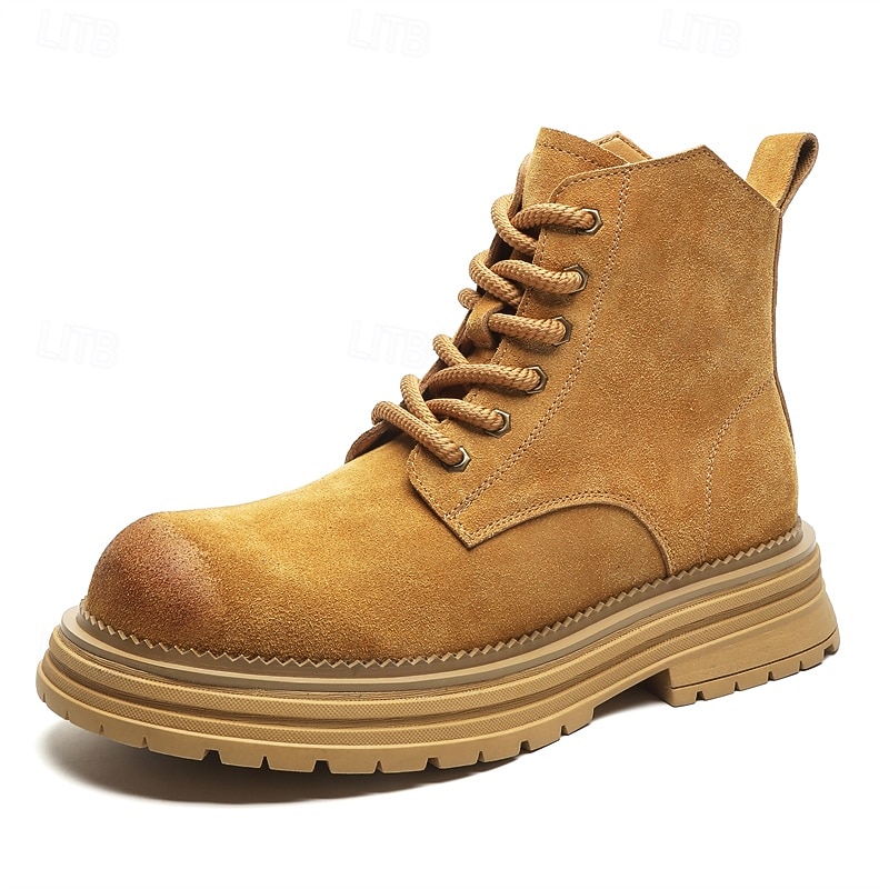 Men's Suede Desert Ankle Boots with Chunky Sole – Casual Lace-Up Outdoor Boots for Fall and Winter Streetwear4