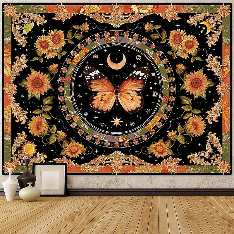 Tapestry Banners Wall Hangings Butterfly Bohemian Boho Bedroom Living Room Dorm Home Decor3