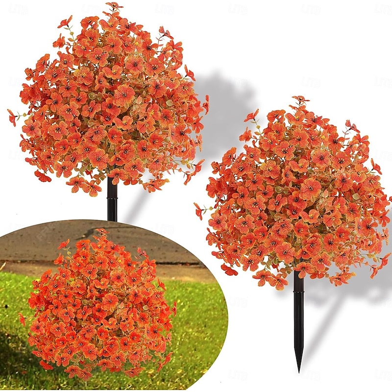Fall Artificial Topiary Ball Tree with Ground Spike, 25