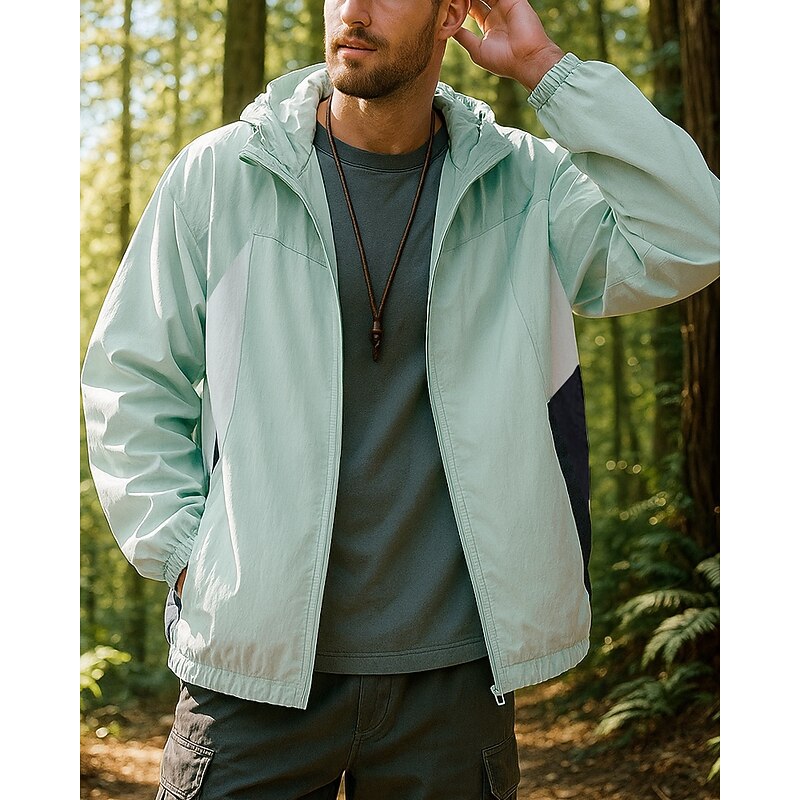 Men's Windbreaker Softshell Jacket Hiking Jacket Outdoor Waterproof Windproof Hiking Outfits Hiking Clothes Spring Autumn / Fall Top Camping / Hiking / Caving Running White Blue Purple