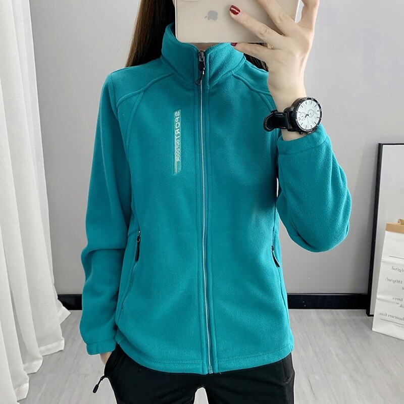 Women's Hiking Jacket Fleece Jacket Thermal Jacket Winter Outdoor Thermal Top Blue Dark Blue Light Blue3