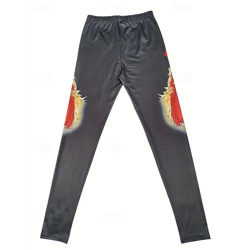 Women's Pants Trousers Leggings Cozy Leggings Streetwear Casual Full Length High Waist Animal Elastic Waist Print Breathability Comfortable Stretchy Vacation Street Daily Wear Black Summer Spring Fall3