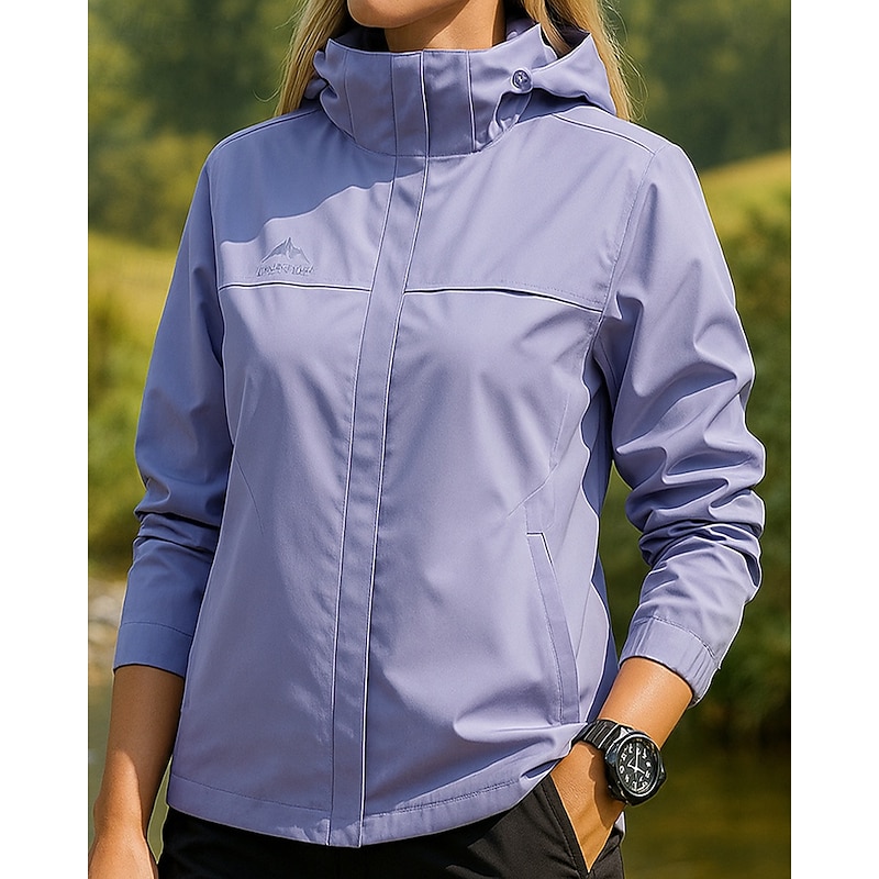 Women's Windbreaker Softshell Jacket Hiking Jacket Outdoor Waterproof Windproof Hiking Outfits Hiking Clothes Spring Autumn / Fall Top Camping / Hiking / Caving Running Solid Color Black Pink Red3