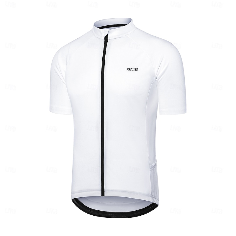 Men's Male Cycling Jersey Pure Color Short Sleeves Bike Jersey Activewear Top with 3 Rear Pockets Mountain Bike MTB Road Bike Cycling Washable Outdoor Casual / Daily Breathable Sports White Yellow Red2