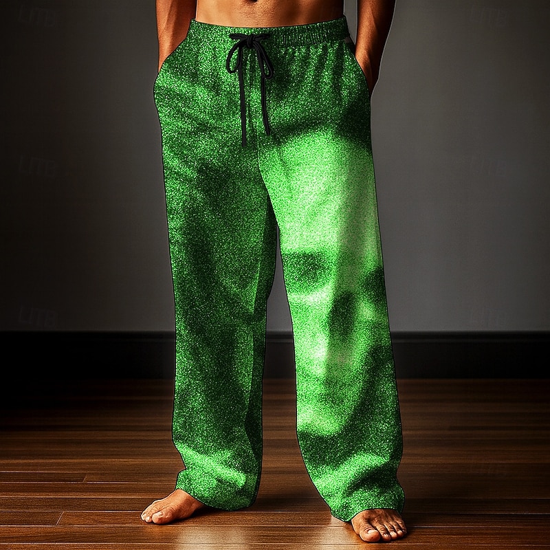 Halloween Men's Skull Halloween Costumes Trousers Baggy Pants Casual Pants Mid Waist Dark Gothic Style Holiday Elastic Drawstring Waist Linen-Like Pants with Pockets Spring Fall 3D Print Red Blue