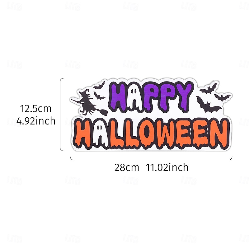 Halloween Decor Foam Board Tabletop Decorations – Bat, Castle, Spiderweb, Letter Shapes for Spooky Indoor Home, Desk, and Party Display2