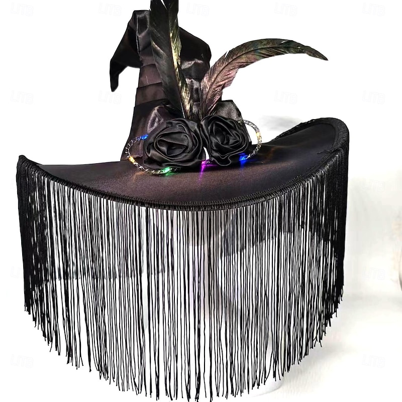 Witch Halloween Hat Led Light Up Kid's Adults' Women's Girls' Halloween Carnival Performance Party Easy Halloween Costumes Dress Up