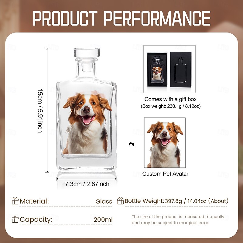 Personalized Glass Wine Bottle Custom Photo Christmas Gift Engraved Wine Gift for Pet Lovers, Weddings, Birthdays, Baptisms, Adult Ceremonies – Unique Gift for Him or Her2