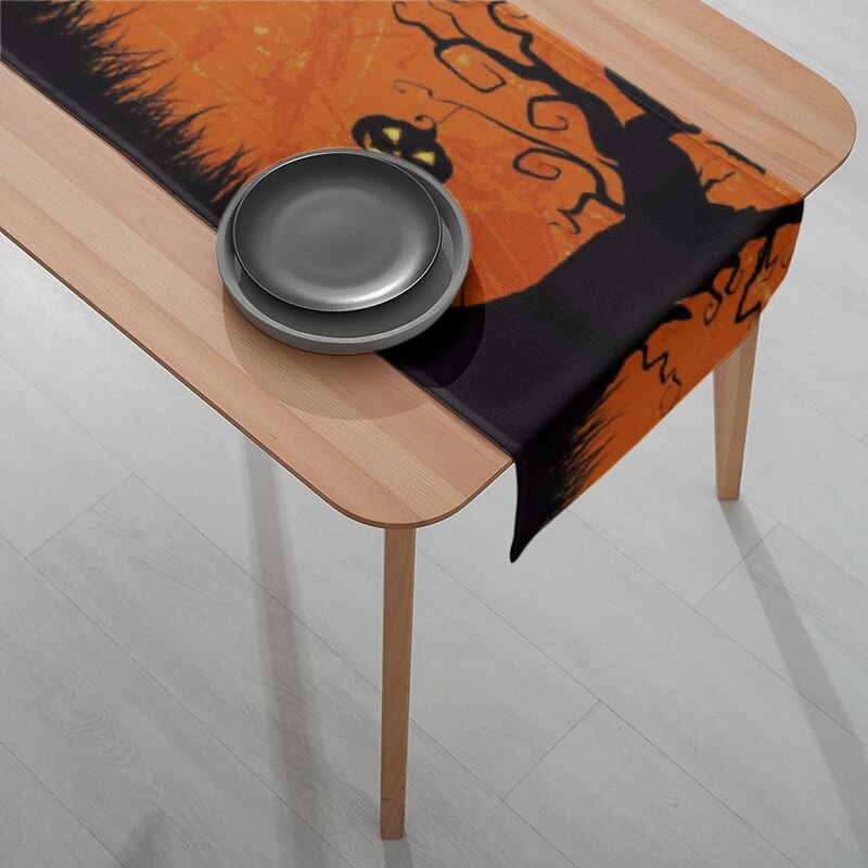 Halloween Pumpkin Table Runner - Digital Printed Rectangular Tablecloth 33x180cm for Restaurant Banquet & Event Decor4