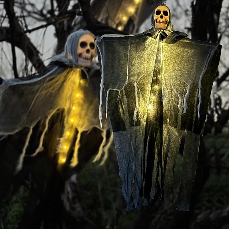 1 Pc Halloween glowing skull hanging ghost outdoor courtyard ghost hanging ghost scene atmosphere decoration props2