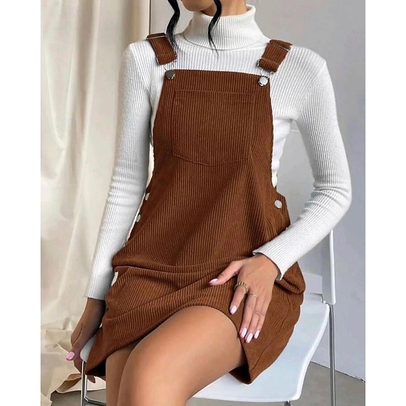 Women's Mini Dress Casual Dress Slip Dress Classic Modern Outdoor Vacation Going out Regular Fit Plain Sleeveless U Neck Black Brown Green Khaki Fall3