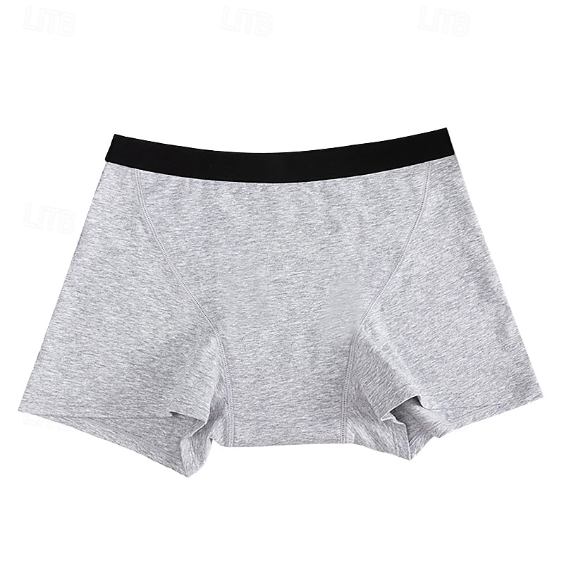 Women's Panties Boyshorts Elastic WaistNightwearCotton Holiday Weekend Solid Colored Casual Black Gray Summer3