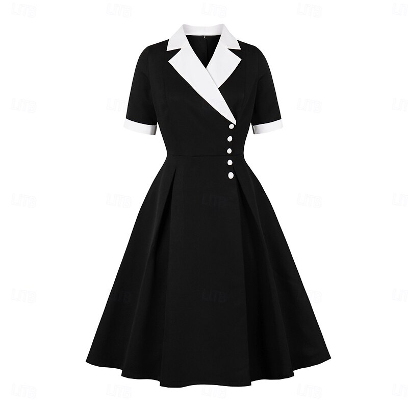 Vintage 1950s Dress Fit and Flare Fancy Dress Women's Christmas Carnival Valentine's Day Party Casual Adults Dress Spring & Summer