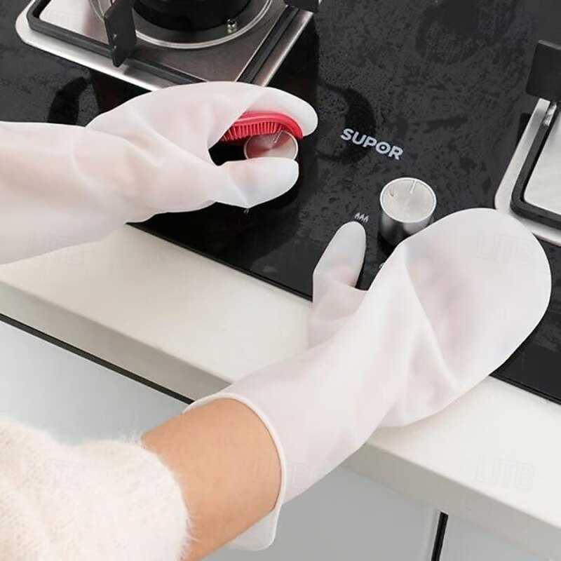 Dishwashing Gloves Multi Functional Magic Scrubbing Household Cleaning Waterproof Latex Kitchen Gloves Dishwashing Laundry Washing Hands Protector Durable Comfortable Use4