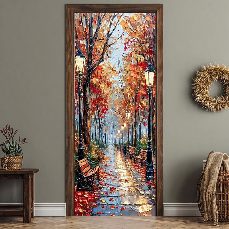 Door Cover Outdoor Banners Forest 3D Aesthetic Bedroom Living Room Front Door Home Decor