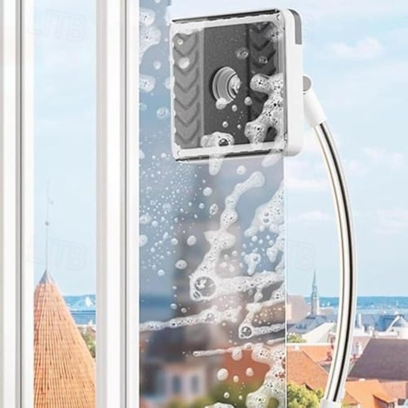 Curved Window Cleaning Brush with Long Handle - Multi-Purpose Squeegee Tool with Extension Rod for Glass Door, Car, Home Floor3