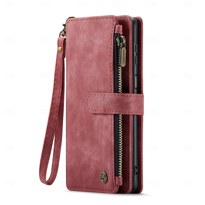 Phone Case For Redmi series Case Zipper with Lanyard Kickstand TPU PU Leather2