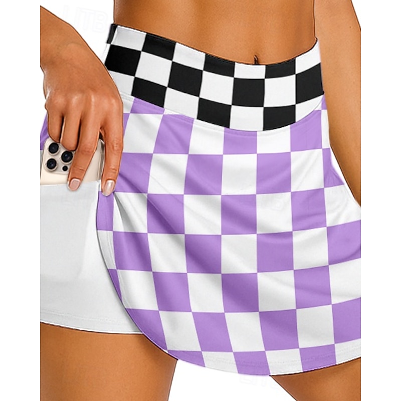 Women's Palm Tree Cycling Skort Skirt Bike Skirt Slim Fit Sports Sunscreen UV Resistant Fast Dry Quick Dry Purple Clothing Apparel Bike Wear3