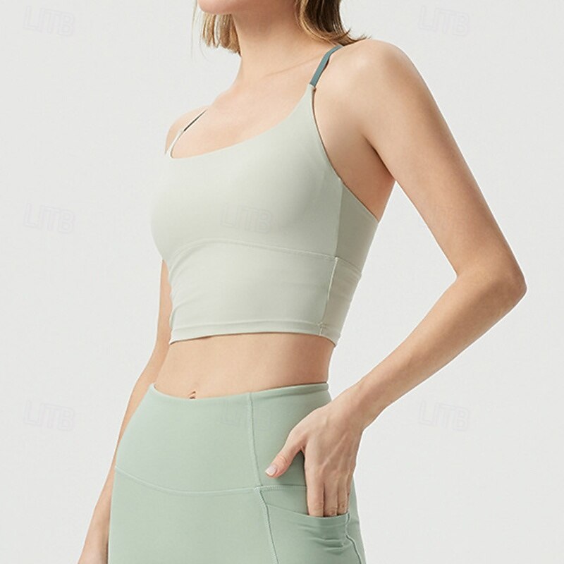 Women's Yoga Tank Tops Soft Paded Sleeveless Sports Solid Color Top For Gym Athletic Sports Activewear2