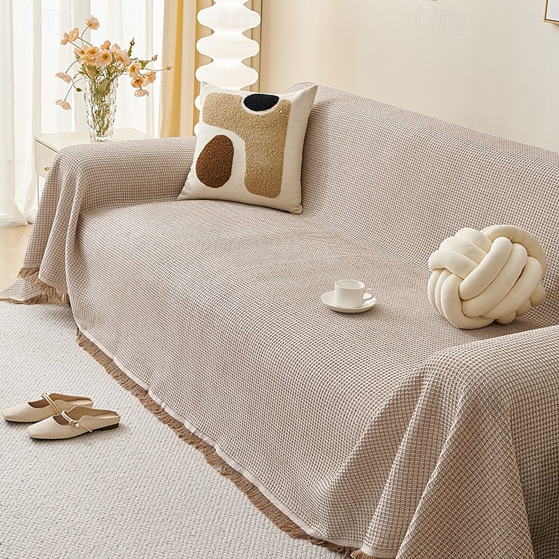 Chenille Couch Cover for Pets, Pet Friendly Anti-Scratch Sofa Slipcover Protector, Decorative Sofa Throw Blanket for Living Room3