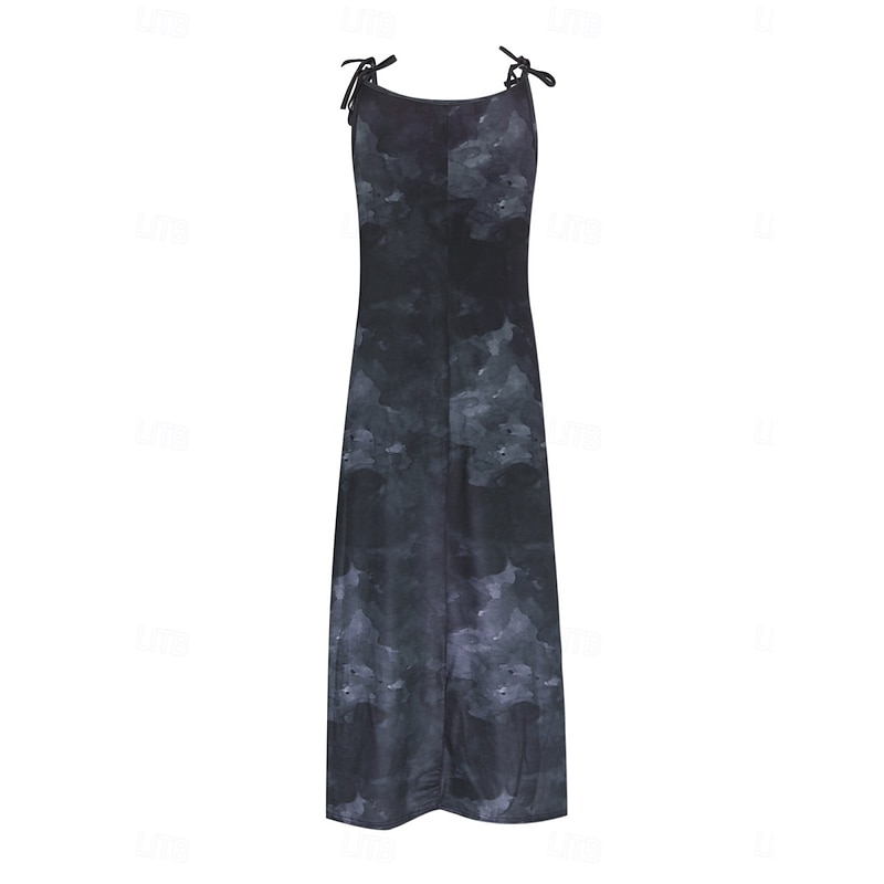 Halloween Women's Skulls Print Maxi Dress Summer Dress Slip Dress Casual Daily Regular Fit Skull Sleeveless U Neck Black White Red Purple Summer3