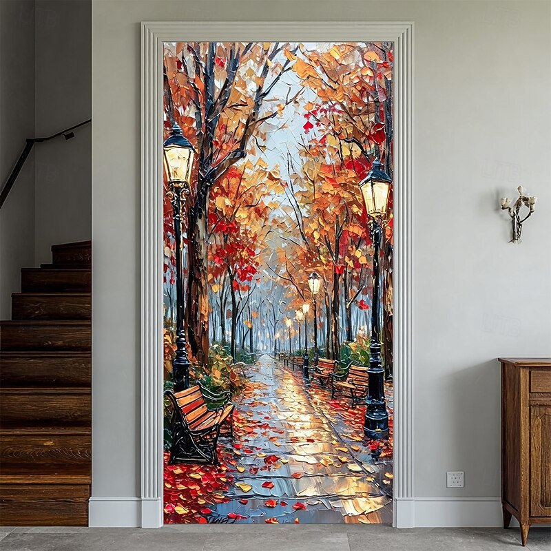 Door Cover Outdoor Banners Forest 3D Aesthetic Bedroom Living Room Front Door Home Decor3