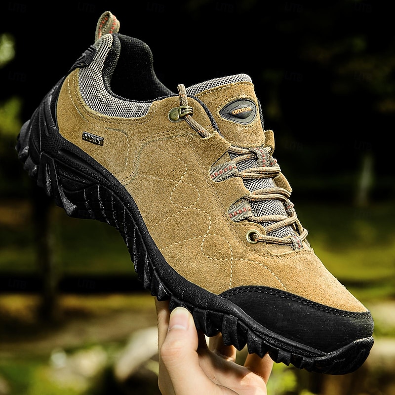 Men's Brown Outdoor Hiking Shoes with Non-Slip Rubber Sole – Durable Trekking Sneakers for Camping, Trail Running and Adventure Travel4