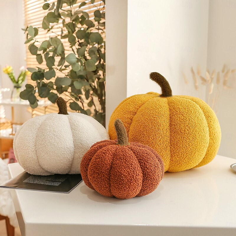 Halloween Or Thanksgiving 3D Pumpkin Throw Pillow Hugging, Plush Stuffed Pumpkin Shaped Pillow for Party Home Decor Pumpkin Pillow Ball Pillows Cushion