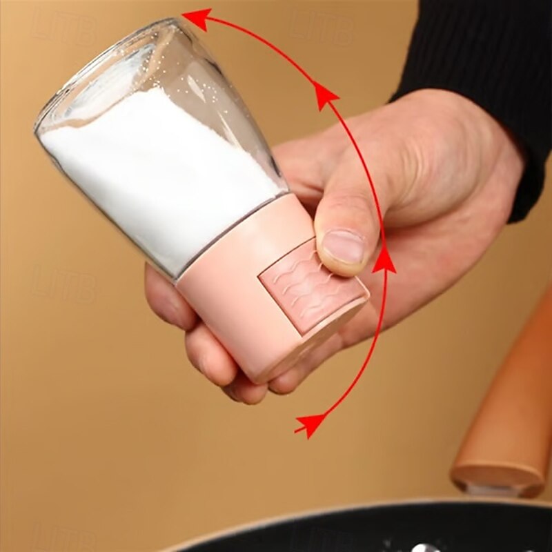 4Pcs Salt and Pepper Shakers Precise Quantitative Push Type,Seasoning Jars, Press Control Spice Dispenser Bottles, Airtight Moisture-Proof Salt Containers for Kitchen Cooking2