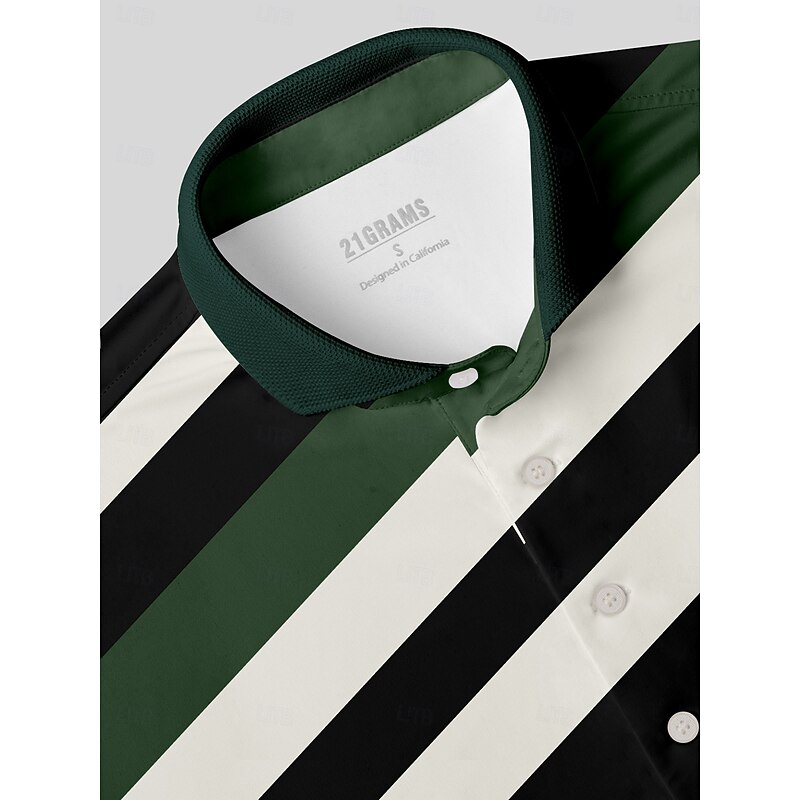 Men's Golf Polo Shirt Dark Green Short Sleeve Top Golf Attire Clothes Outfits Wear Apparel3