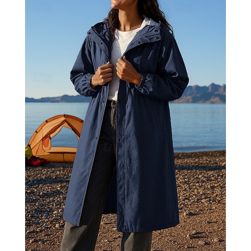 Women's Rain Coat Outdoor Waterproof Windproof Hiking Outfits Hiking Clothes Winter Autumn / Fall Top Camping / Hiking / Caving Running Solid Color Pink Blue Purple4