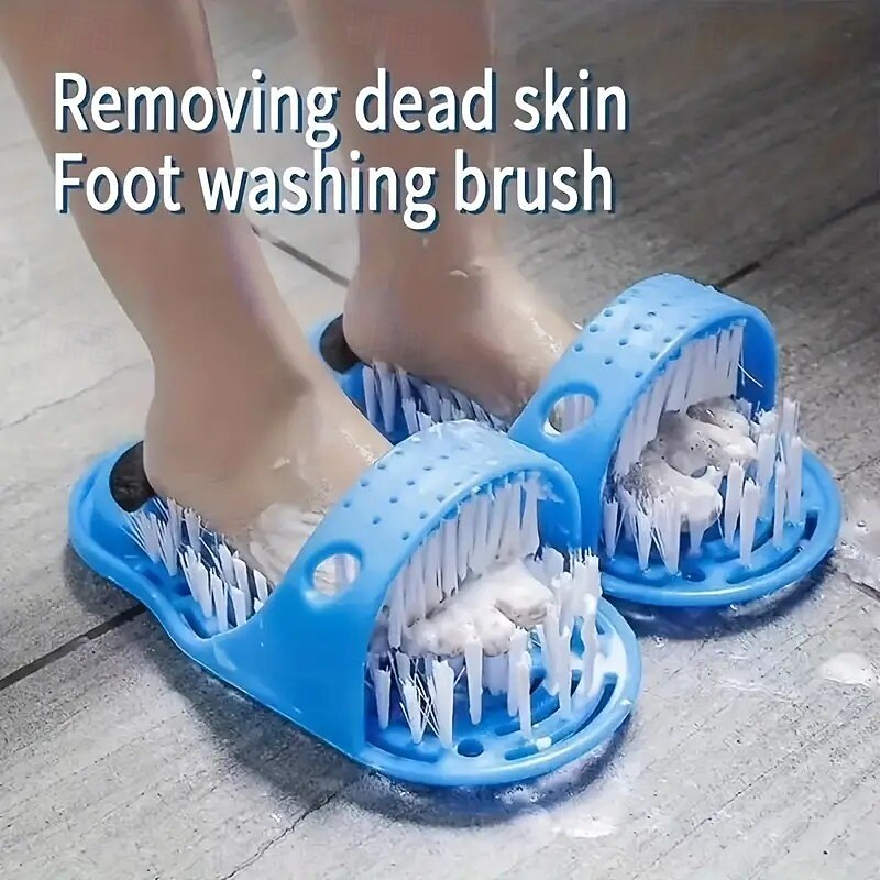 Shower Foot Scrubbing Massage Slippers Exfoliating Foot Massage Cleaner for Dead Skin Removal, Shower Floor Anti-Slip Pedicure Tool