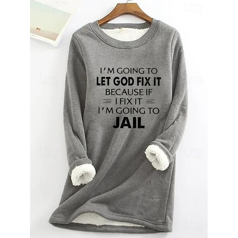 Women's Pullover Sweatshirt Letter Casual Comfrt Long Sleeve Crew Neck Long Tops Street Dailywear Print Black Pink Blue Gray Fall Winter4