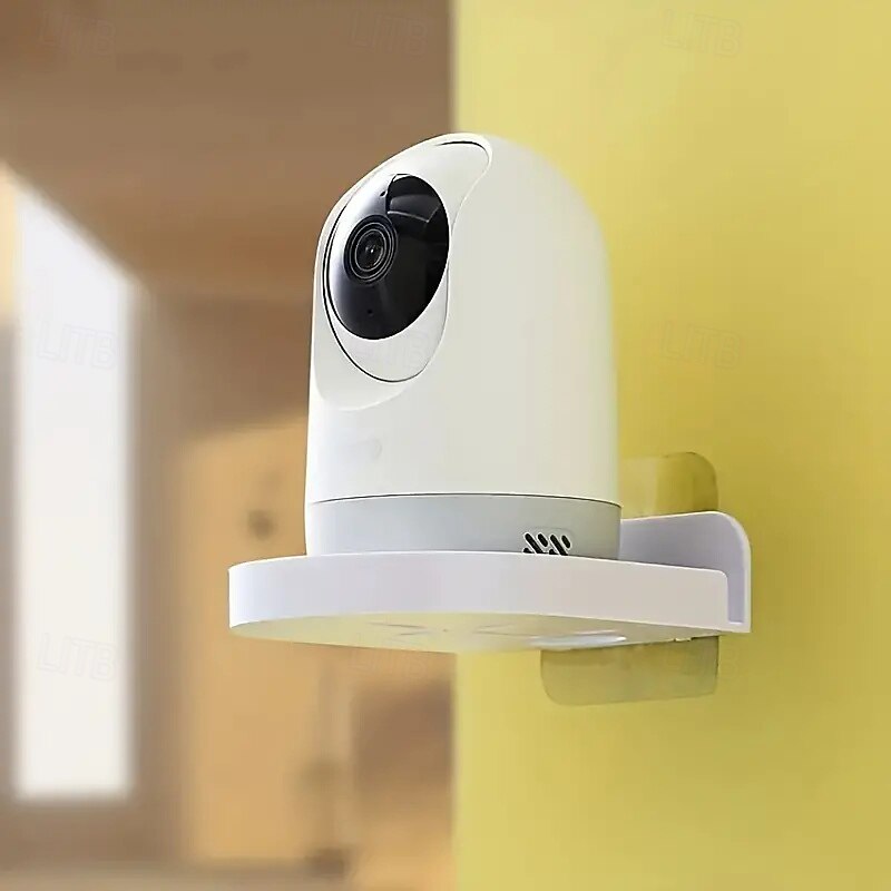 Wall Mount Camera Bracket No Drill Stick-on Home Storage Fixed Surveillance Rack Tray