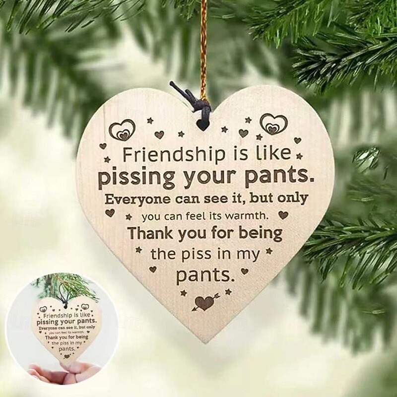 3pcs Christmas Friendship Wood Ornaments Pendant Xmas Tree Decor Friendship Wooden Pendant Hanging Decorations for Christmas Tree Home Car