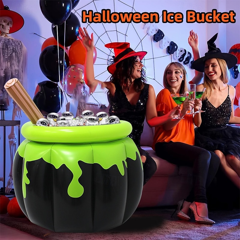 Halloween Inflatable Witch Ice Bucket Inflatable Beverage Bucket Party Holiday Horror Decoration Cross-Border Storage Bucket Beverage Bucket2