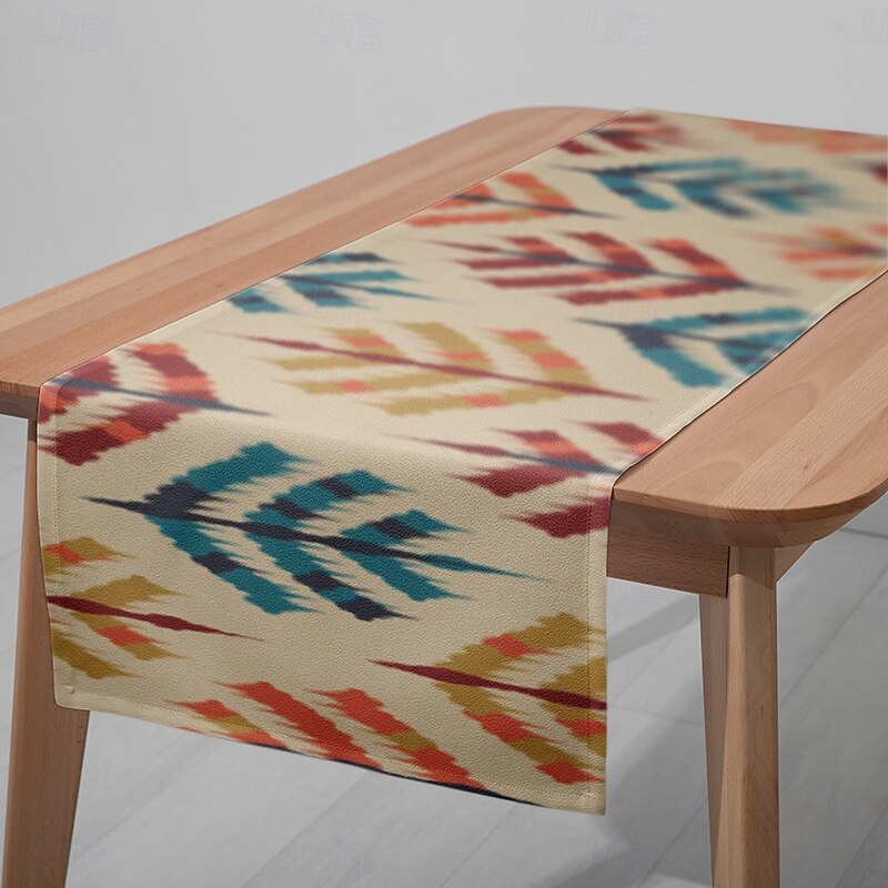1pc Geometric Graffiti Table Runner, Digital Printed Rectangular Tablecloth for Dining Room, Wedding, Banquet, or Party Decoration4