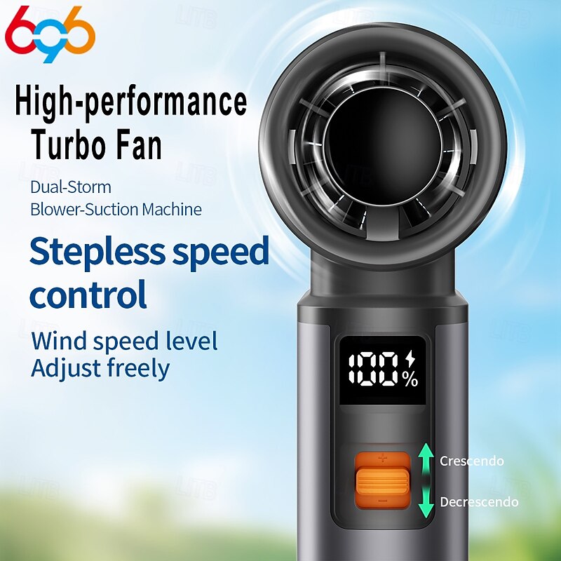Portable Hand Held Personal Turbo Fan 100 Gear Speed Wind USB Rechargeable High Speed Cooling Fan for Travel Outdoor & Indoor2