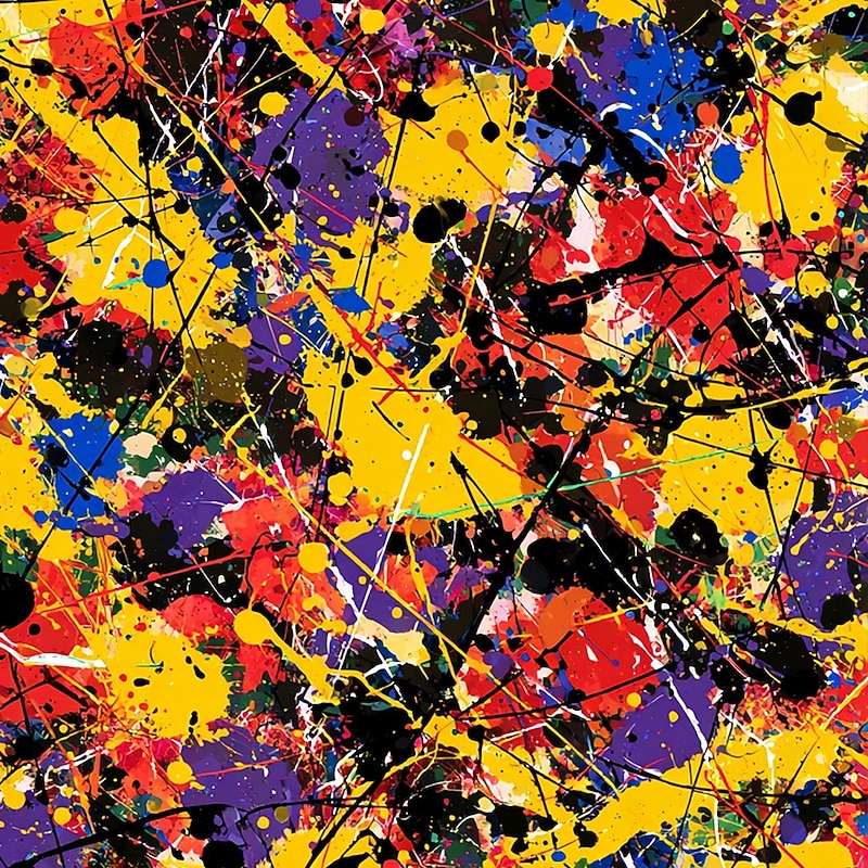 Men's Splash Ink Polo Long Sleeve Polo Shirts Lapel Casual Street Athleisure Daily Wear 3D Print Buttons Spring Fall Winter Yellow Blue Purple4